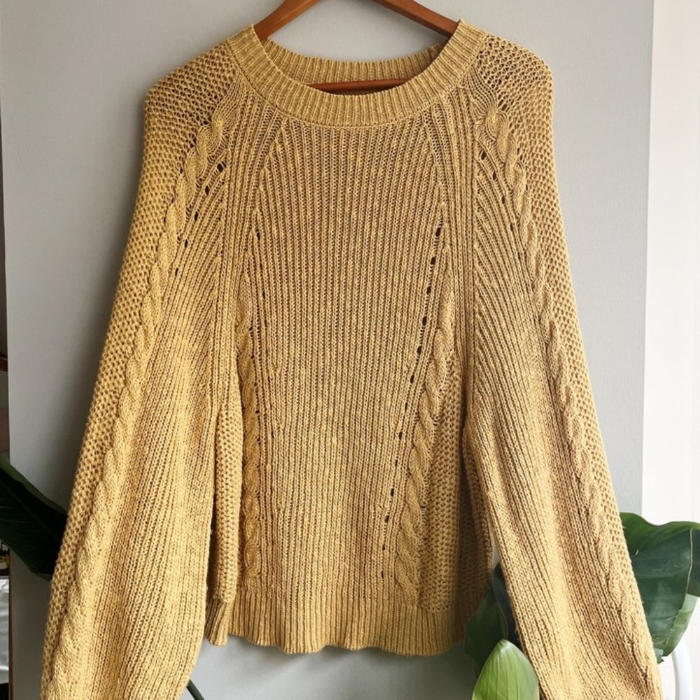 American Eagle Yellow Knit Sweater